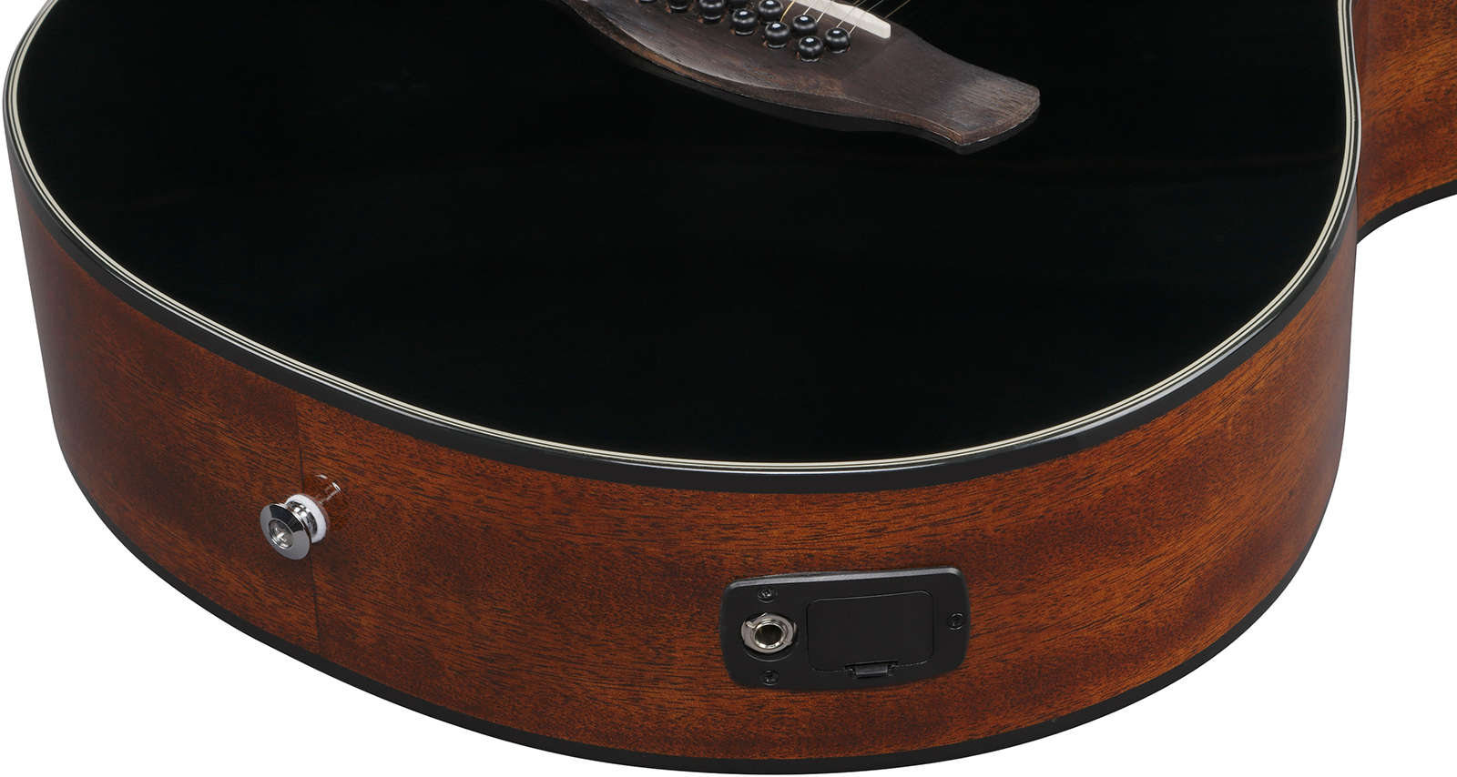 Ibanez Aeg5012 Bkh Concert 12c Epicea Okoume Lau - Black - Guitare Folk - Variation 4