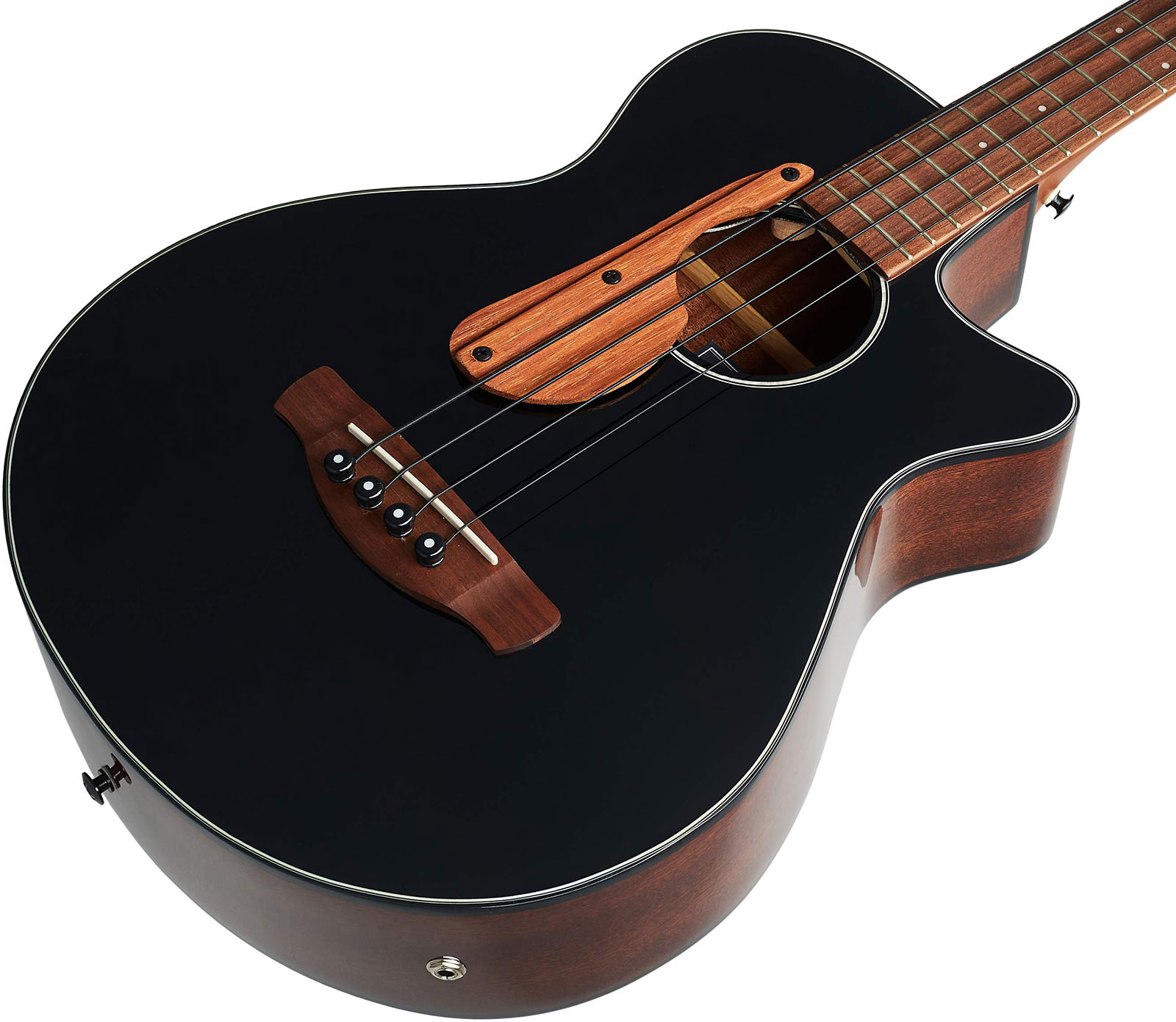 Ibanez Aegb24 Bkh Cw Tout Sapele Noy - Black Top Natural Back Hg - Basse Acoustique - Variation 2