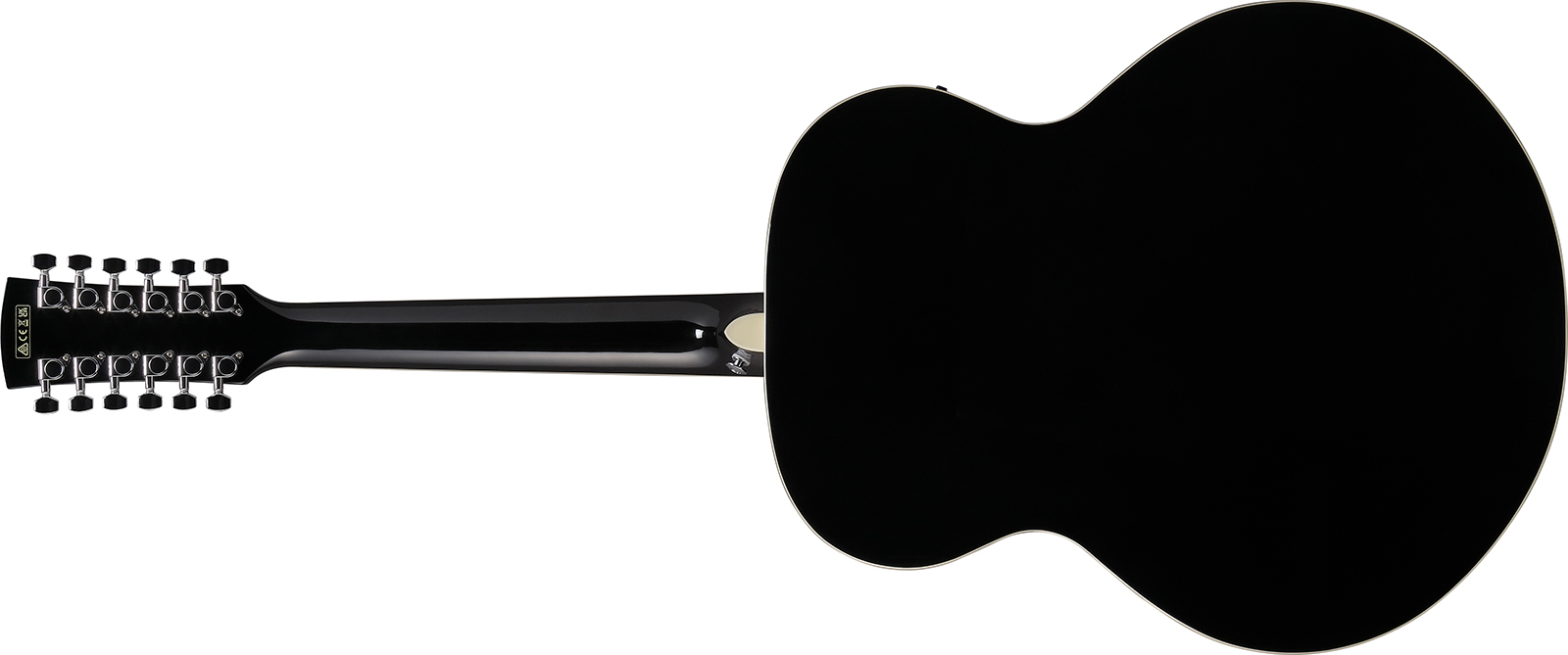 Ibanez Aj7012m1e Bk Jumbo 12c Epicea Okoume Lau - Black - Guitare Folk - Variation 1