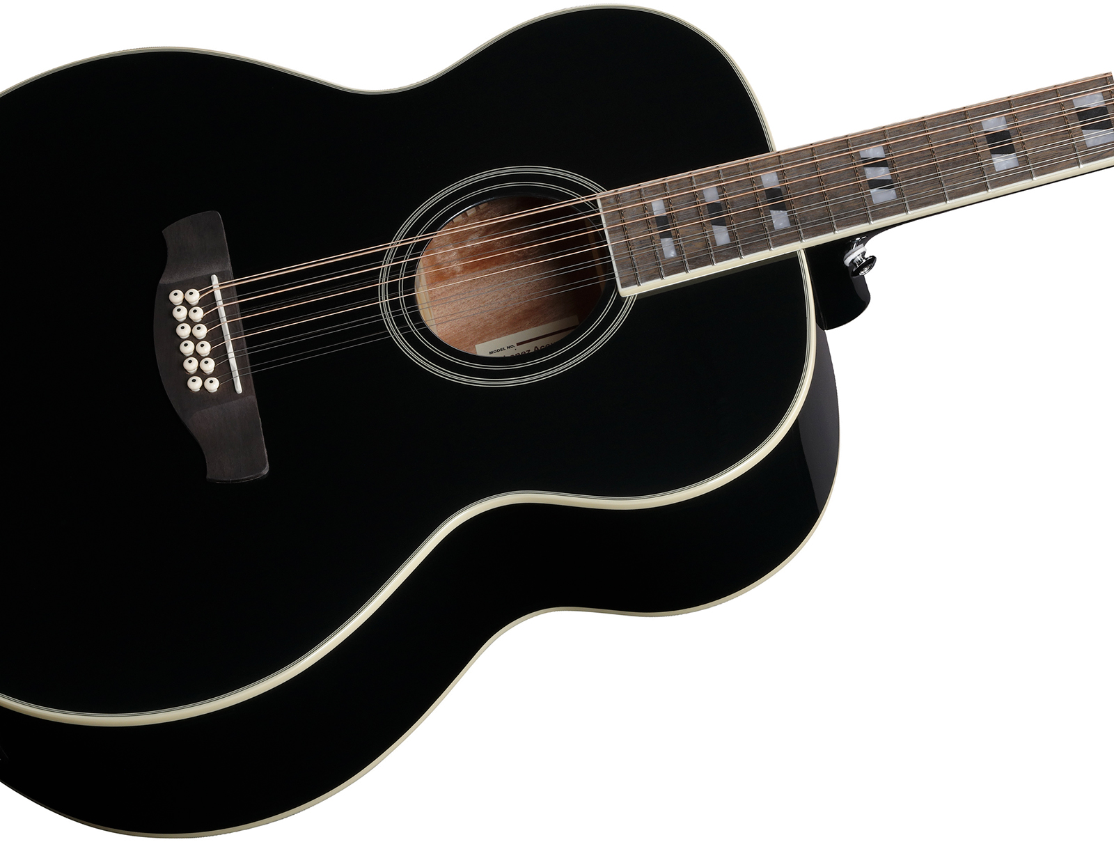 Ibanez Aj7012m1e Bk Jumbo 12c Epicea Okoume Lau - Black - Guitare Folk - Variation 3