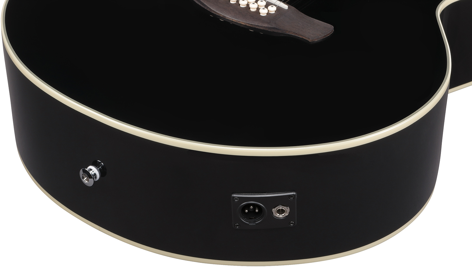 Ibanez Aj7012m1e Bk Jumbo 12c Epicea Okoume Lau - Black - Guitare Folk - Variation 4