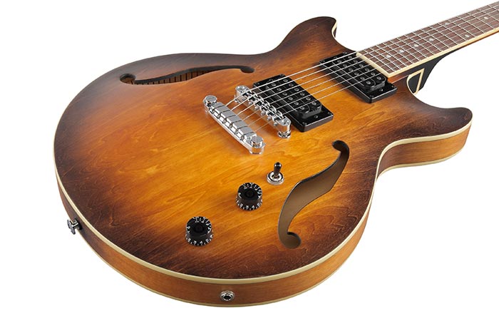 Ibanez Am53 Tf Artcore Hh Ht Lau - Tobacco Flat - Guitare Électrique 1/2 Caisse - Variation 2