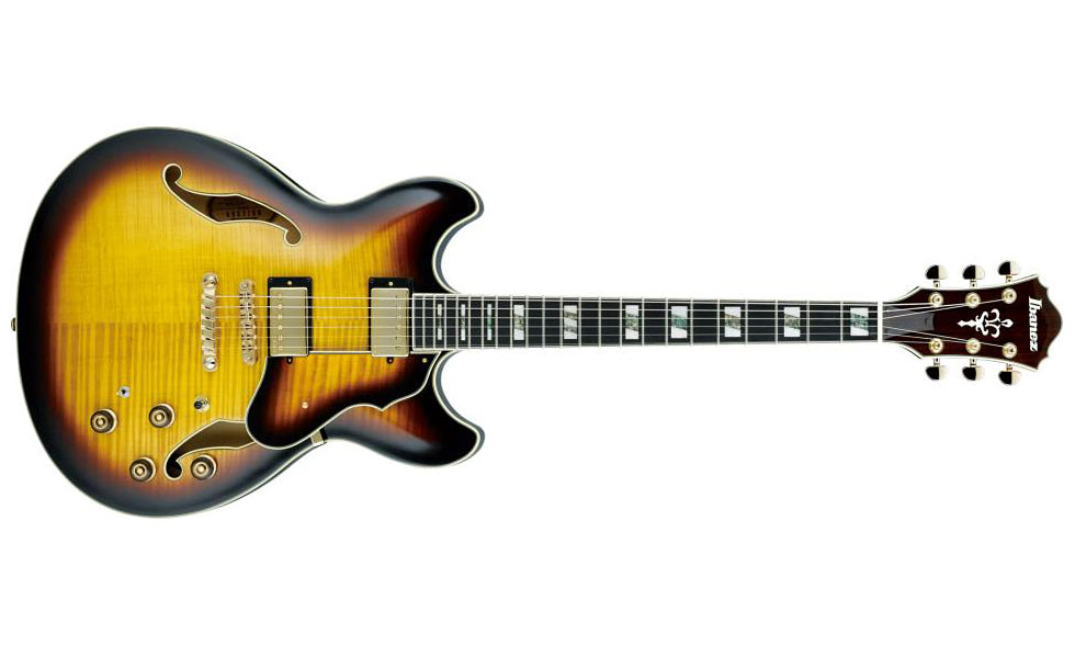 Ibanez As153 Ays Artstar Hh Ht Eb - Antique Yellow Sunburst - Guitare Électrique 1/2 Caisse - Variation 1