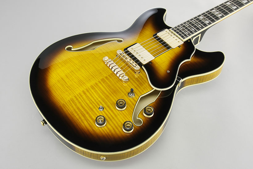 Ibanez As153 Ays Artstar Hh Ht Eb - Antique Yellow Sunburst - Guitare Électrique 1/2 Caisse - Variation 2