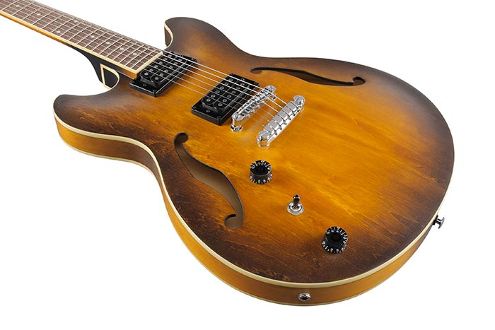 Ibanez As53l Tf Artcore Gaucher Hh Ht Wal - Tobacco Flat - Guitare Électrique 1/2 Caisse - Variation 2