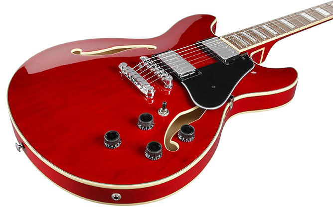 Ibanez As73 Tcd Artcore Hh Ht Noy - Transparent Cherry Red - Guitare Électrique 1/2 Caisse - Variation 2