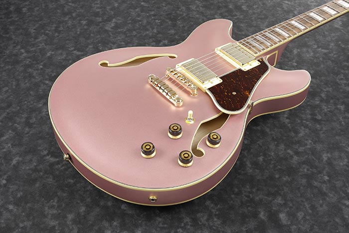 Ibanez As73g Rgf Artcore Hh Ht Noy - Rose Gold Metallic Flat - Guitare Électrique 1/2 Caisse - Variation 1