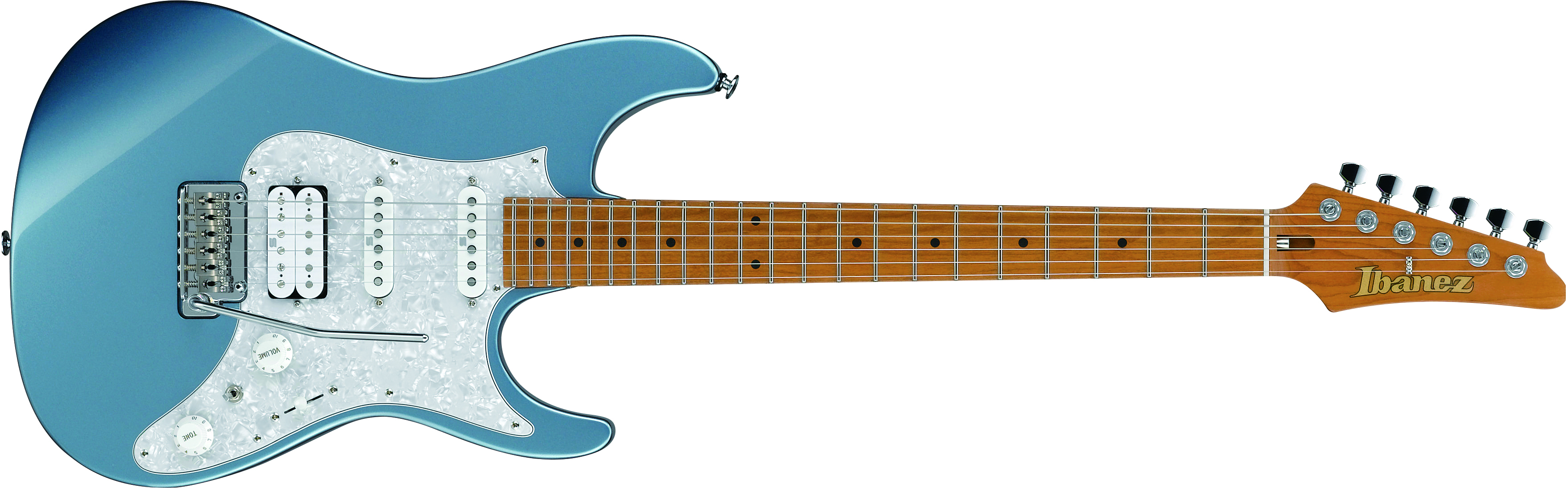 Ibanez Az2204 Icm Prestige Jap Hss Trem Mn - Ice Blue Metallic - Guitare Électrique Forme Str - Variation 1