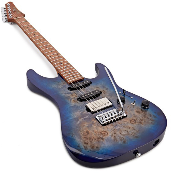 Ibanez Az226pb Cbb Premium Hss Trem Mn - Cerulean Blue Burst - Guitare Électrique Double Cut - Variation 1