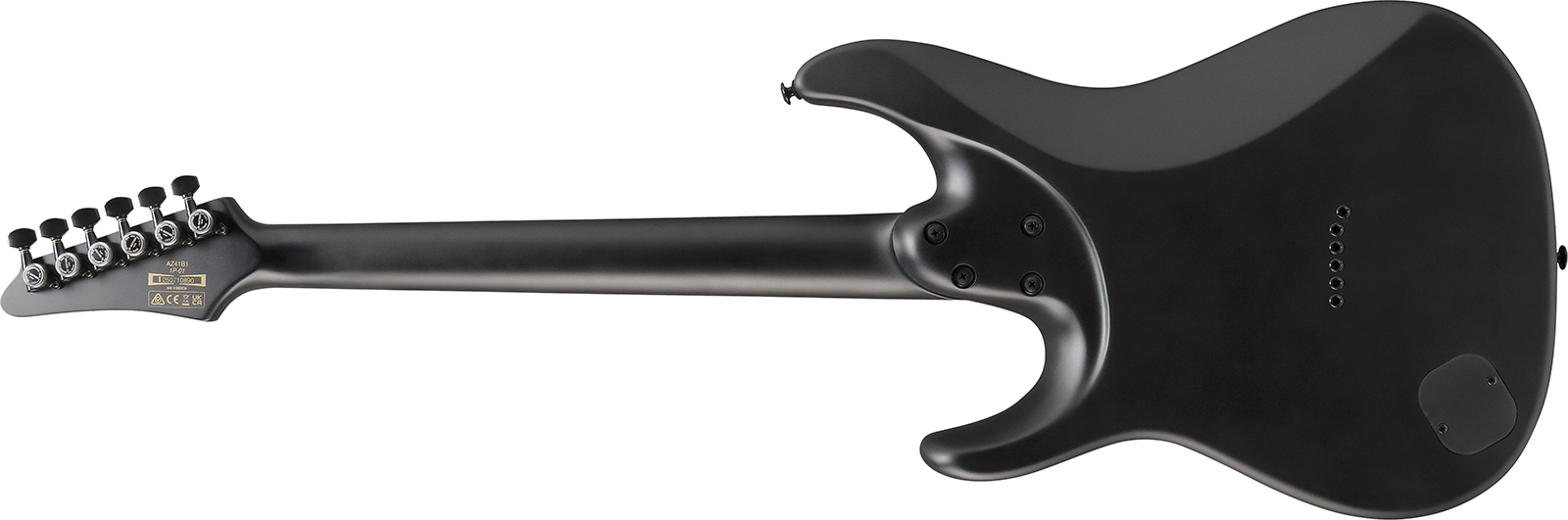 Ibanez Az41b1 Bkf Iron Label 2h Dimarzio Ht Eb - Black Flat - Guitare Électrique Forme Str - Variation 1