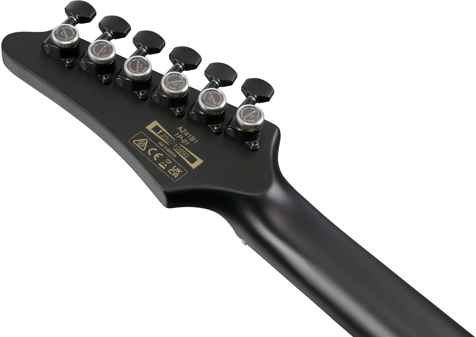 Ibanez Az41b1 Bkf Iron Label 2h Dimarzio Ht Eb - Black Flat - Guitare Électrique Forme Str - Variation 4