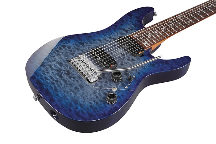 Ibanez Az427p2qm Tub Premium 2h Seymour Duncan Trem Rw - Twilight Blue Burst - Guitare Électrique 7 Cordes - Variation 2