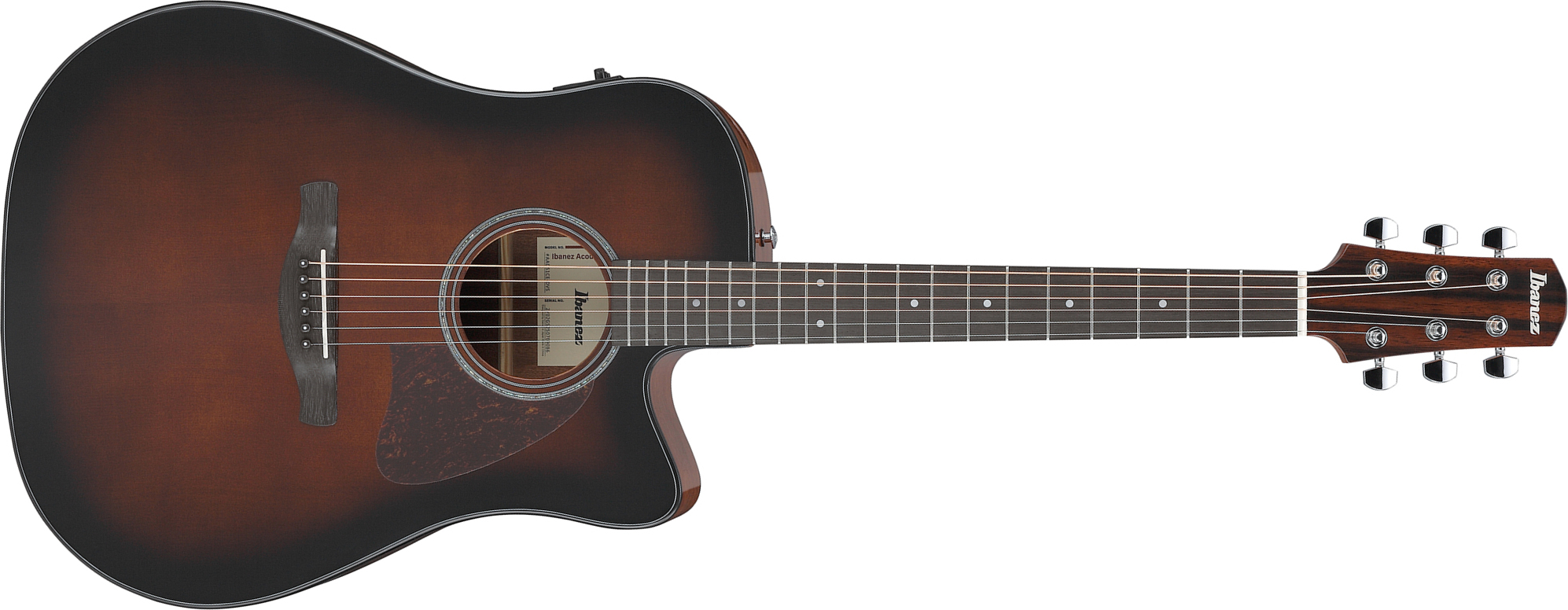 Ibanez Aad51ce Dvs Advanced Dreadnought Cw Epicea Sapele Pur - Dark Violin Sunburst - Guitare Folk - Main picture