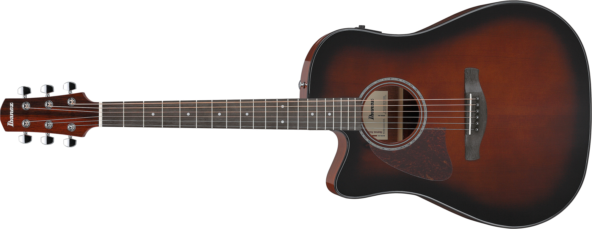 Ibanez Aad51lce Dvs Lh Advanced Dreadnought Cw Gaucher Epicea Sapele Pur - Dark Violin Sunburst - Guitare Folk - Main picture