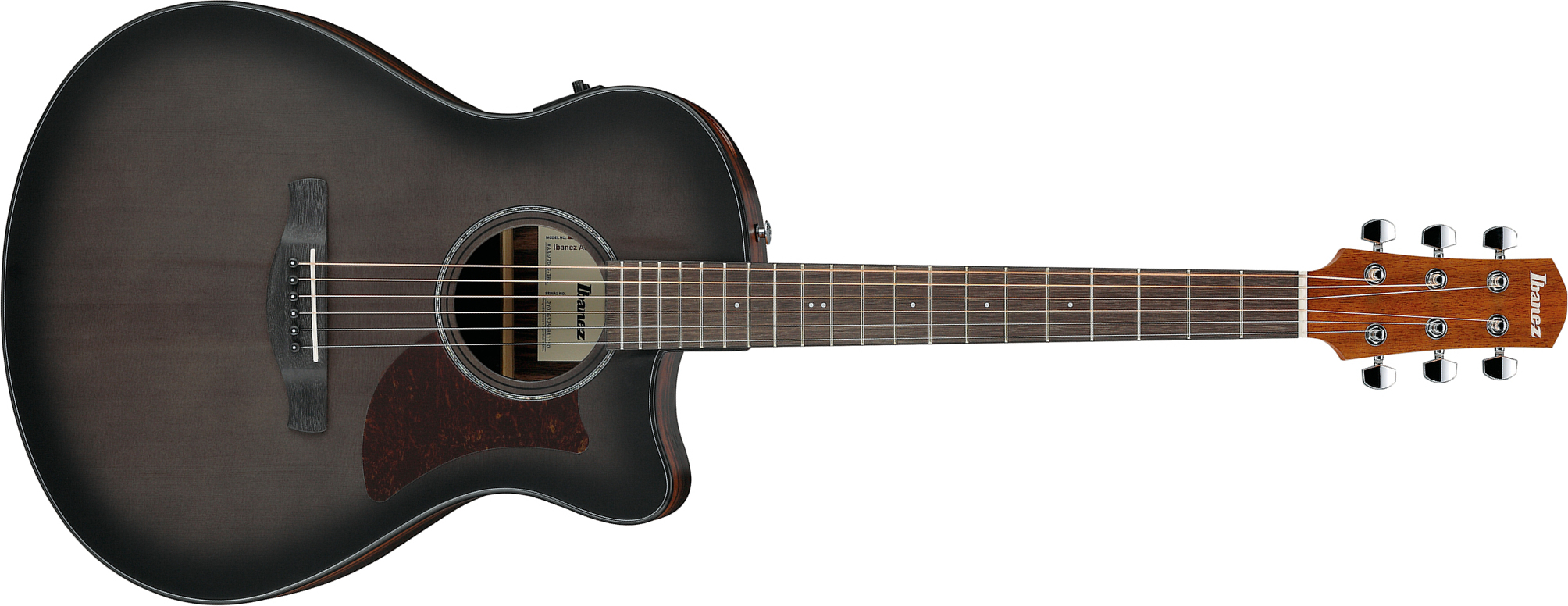 Ibanez Aam70ce Tbn Advanced Auditorium Cw Epicea Ebene Pur - Transparent Charcoal Burst - Guitare Folk - Main picture