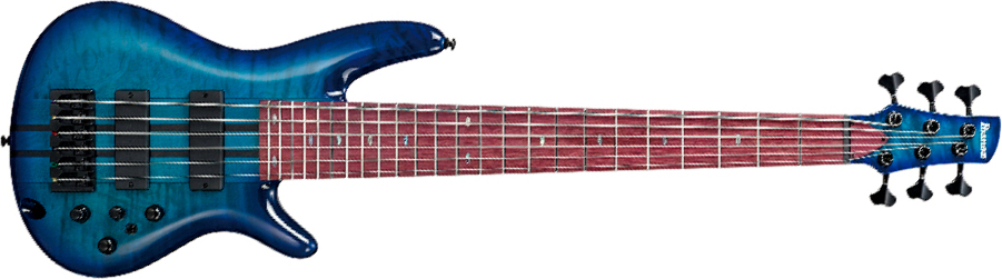Ibanez Adam Nitti Anb306 Signature 6c Active Bartolini Pur - Transparent Blue - Basse Électrique Solid Body - Main picture