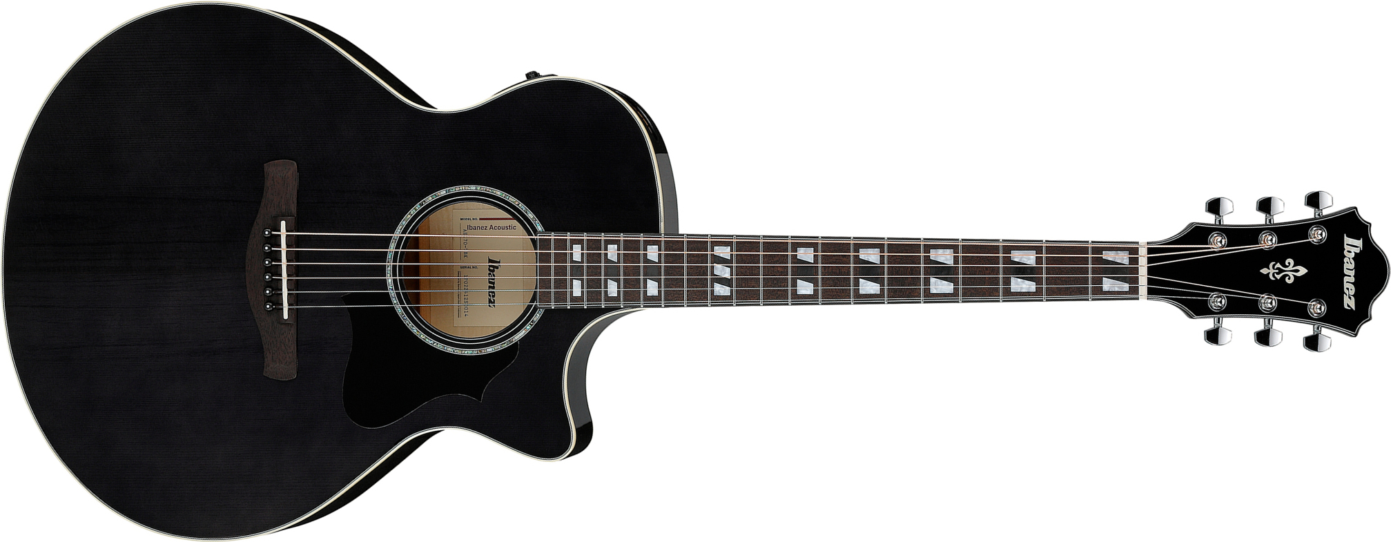 Ibanez Ae170 Tbk Concert Thinline Cw Epicea Erable Ova - Transparent Black - Guitare Folk - Main picture