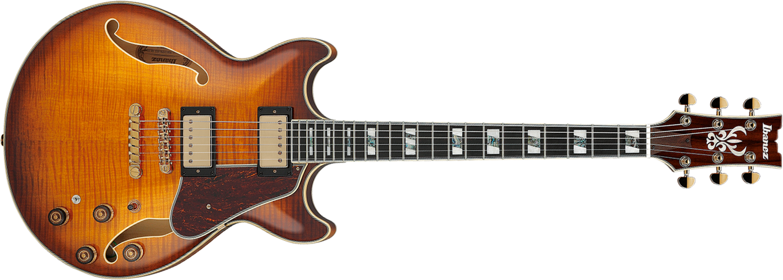 Ibanez Am153fm Att Artstar 2h Ht Eb - Antique Tobacco Burst - Guitare Électrique 1/2 Caisse - Main picture