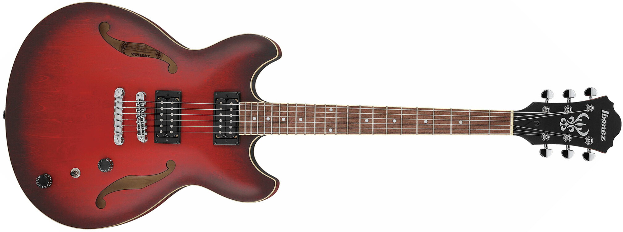Ibanez As53 Srf Artcore Hh Ht Noy - Sunburst Red Flat - Guitare Électrique 1/2 Caisse - Main picture
