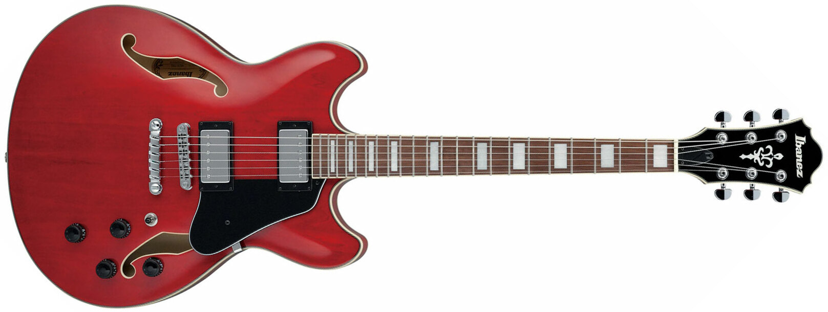 Ibanez As73 Tcd Artcore Hh Ht Noy - Transparent Cherry Red - Guitare Électrique 1/2 Caisse - Main picture