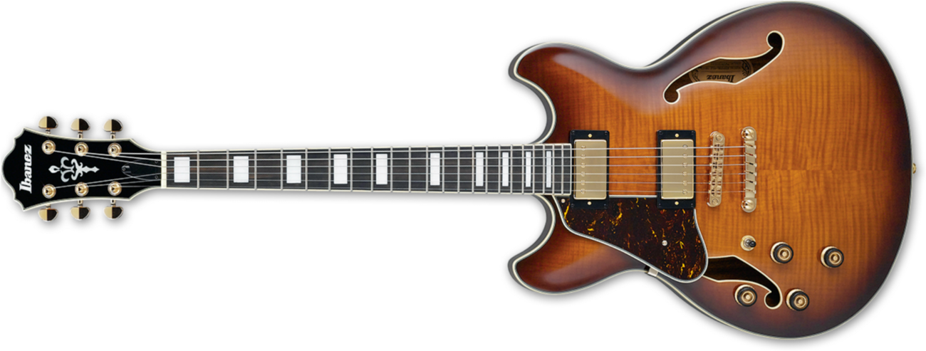 Ibanez As93fml Vls Lh Gaucher Artcore Expressionist Hh Ht Eb - Violin Sunburst - Guitare Électrique Gaucher - Main picture