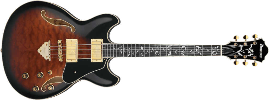 Ibanez As93qmsp Dbs Artcore Expressionist 2h Ht Eb - Dark Brown Sunburst - Guitare Électrique 1/2 Caisse - Main picture