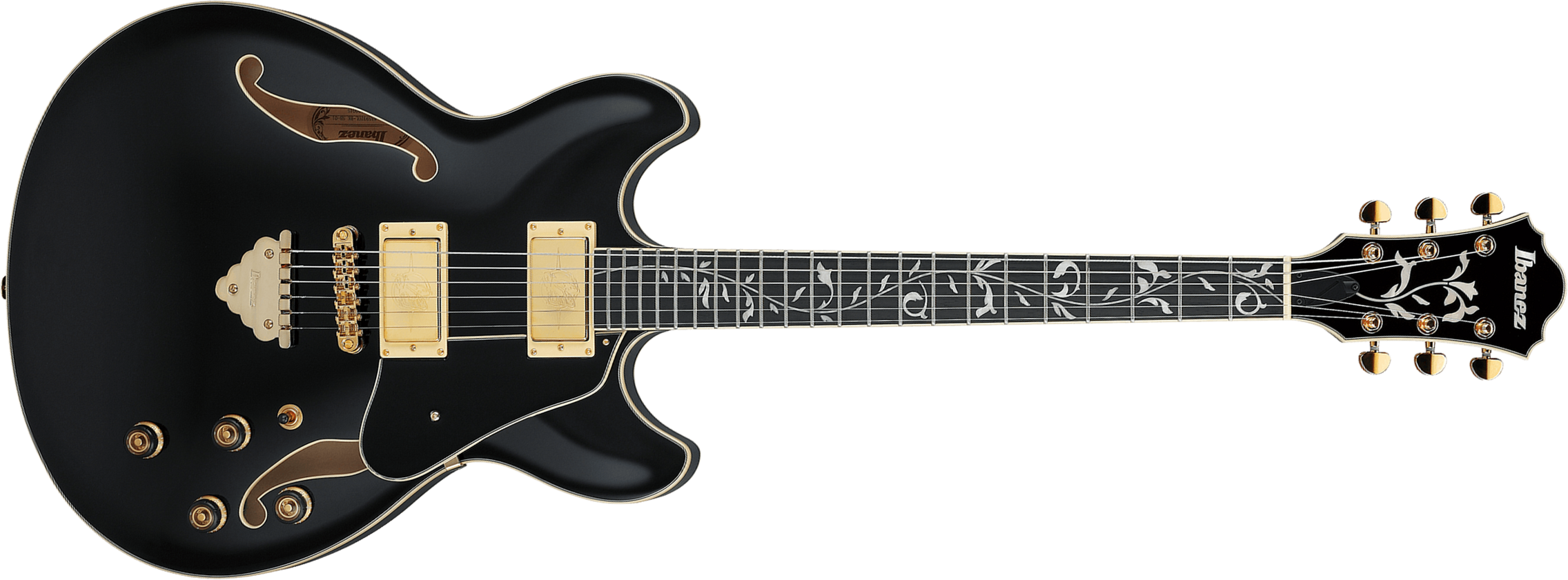 Ibanez As93sp Bk Artcore Expressionist 2h Ht Eb - Black - Guitare Électrique 1/2 Caisse - Main picture