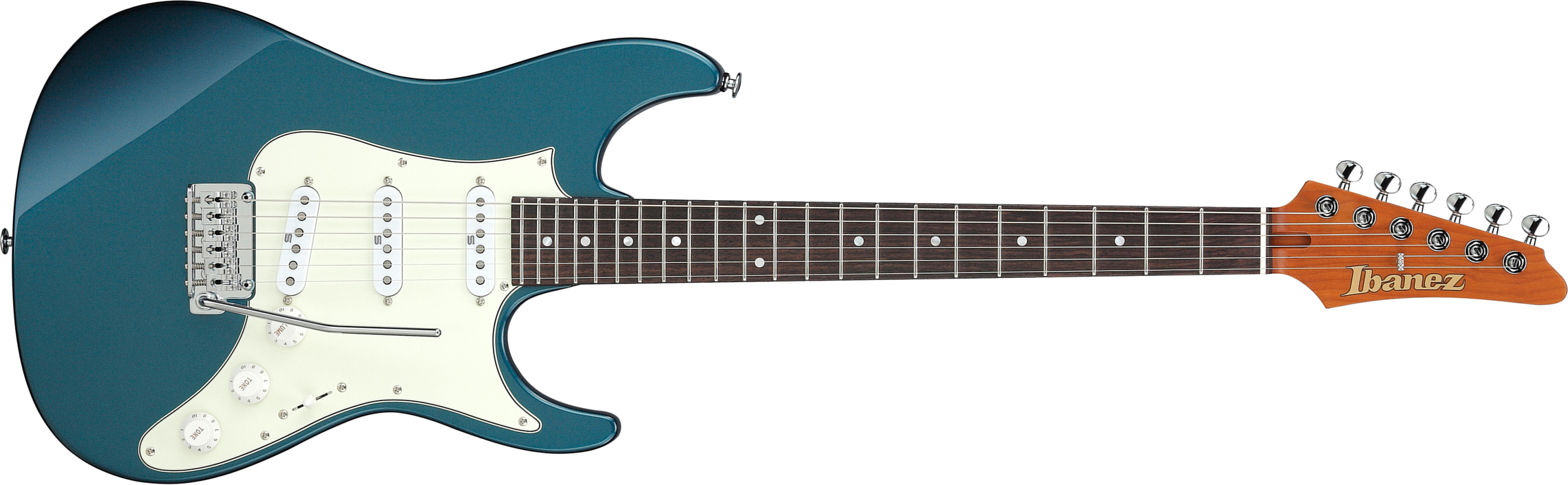 Ibanez Az2203n Atq Prestige Jap 3s Seymour Duncan Trem Rw - Antique Turquoise - Guitare Électrique Forme Str - Main picture
