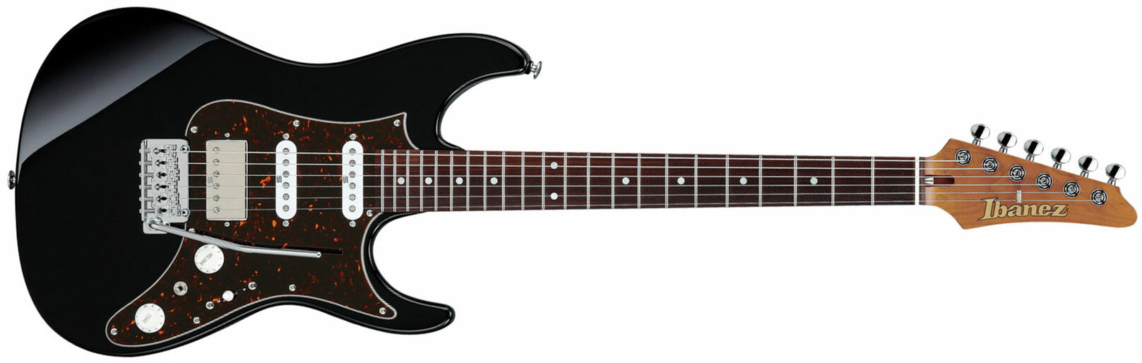 Ibanez Az2204b Bk Prestige Jap Hss Seymour Duncan Trem Mn - Black - Guitare Électrique Forme Str - Main picture