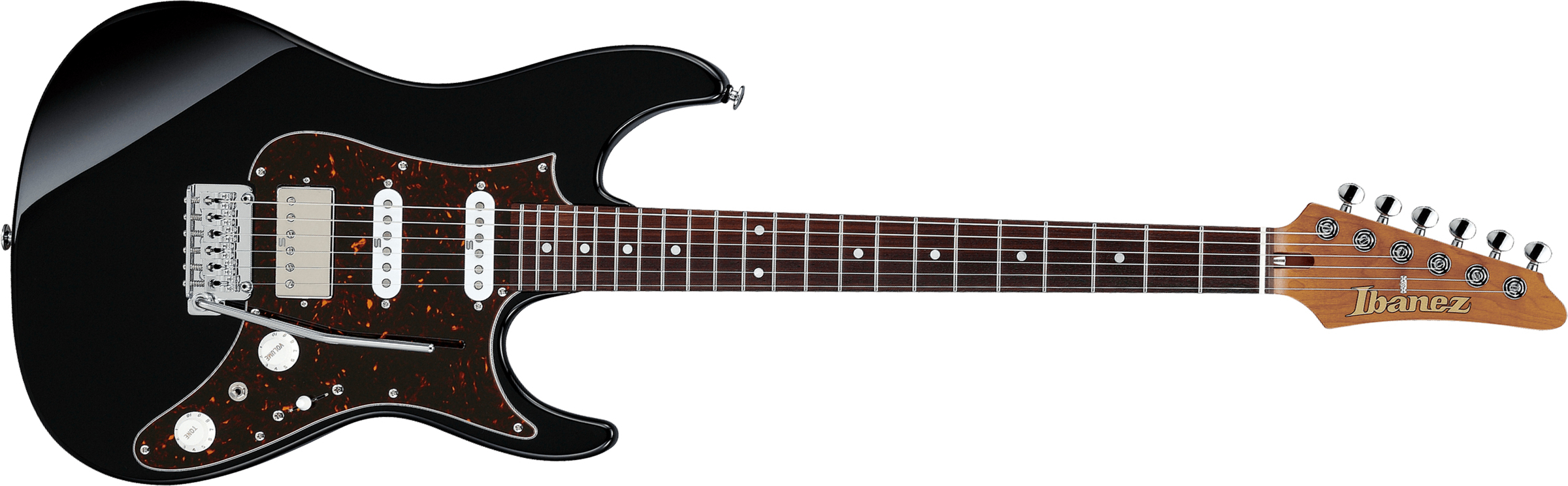 Ibanez Az2204n Bk Prestige Jap Hss Seymour Duncan Trem Rw - Black - Guitare Électrique Forme Str - Main picture