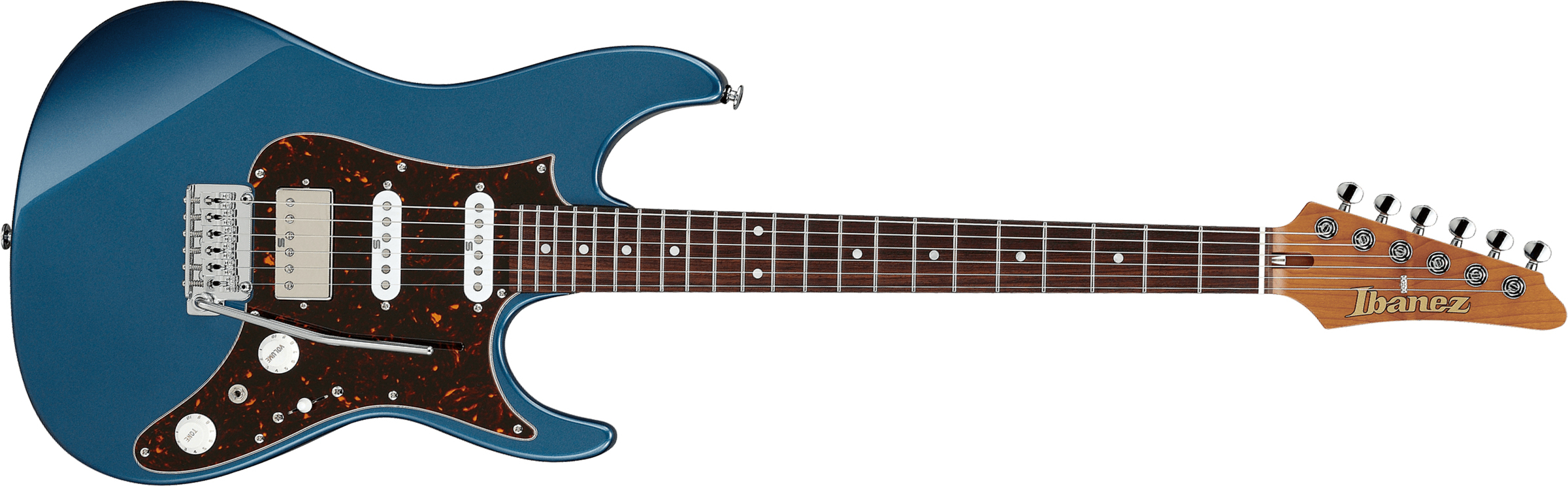 Ibanez Az2204n Pbm Prestige Jap Hss Seymour Duncan Trem Rw - Prussian Blue Metallic - Guitare Électrique Forme Str - Main picture