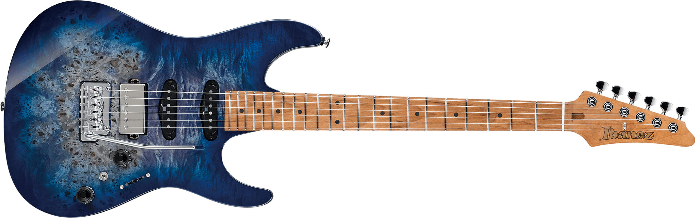 Ibanez Az226pb Cbb Premium Hss Trem Mn - Cerulean Blue Burst - Guitare Électrique Double Cut - Main picture