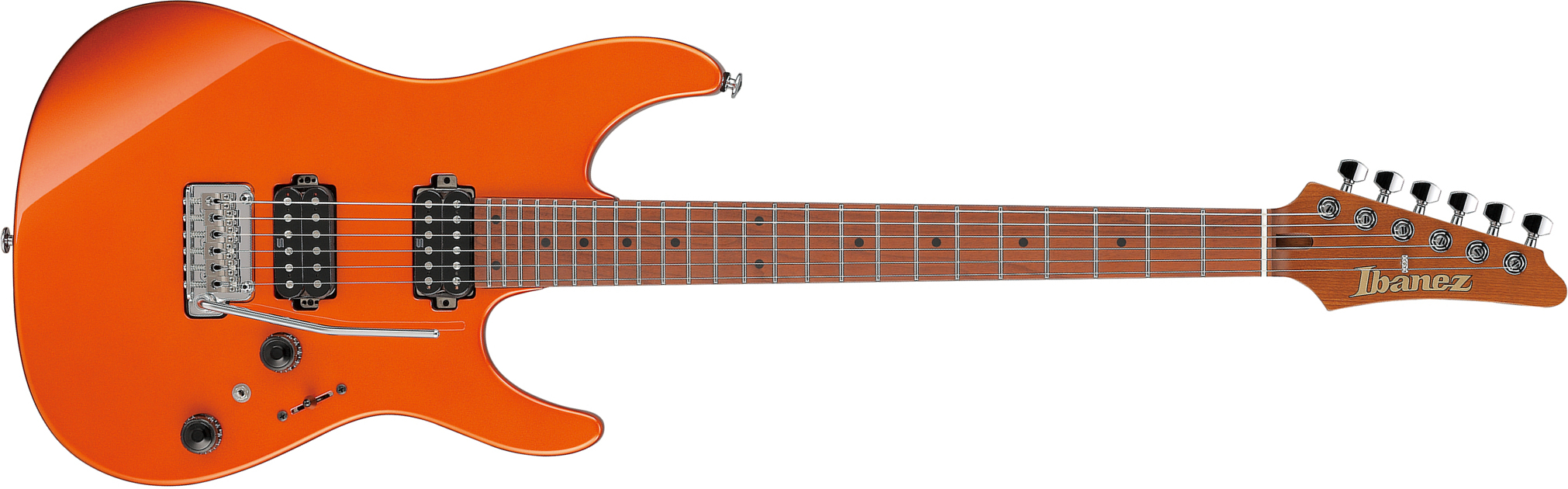 Ibanez Az2402 Rom Prestige Jap 2h Seymour Duncan Trem Mn - Roadster Orange Metallic - Guitare Électrique Forme Str - Main picture