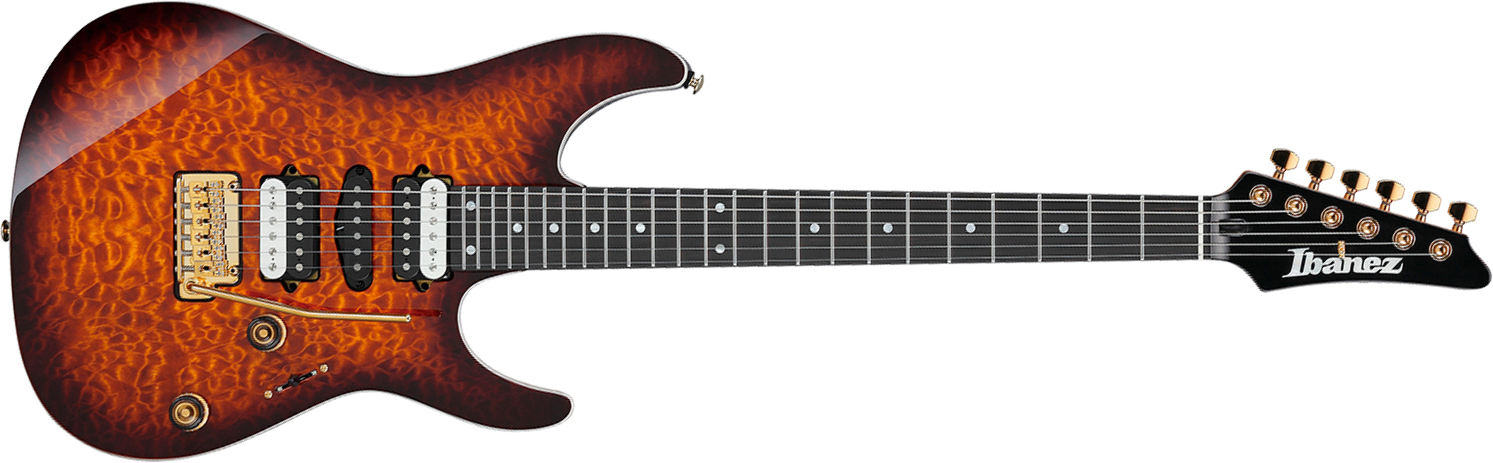 Ibanez Az47p1qm Deb Premium Hsh Dimarzio Trem Eb - Dragon Eye Burst - Guitare Électrique Forme Str - Main picture