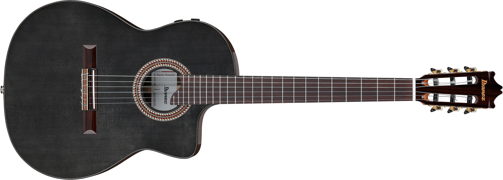 Ibanez Ga360tce Nt Classical 4/4 Thinline Epicea Acacia Rw - Transparent Black High Gloss - Guitare Classique Format 4/4 - Main picture