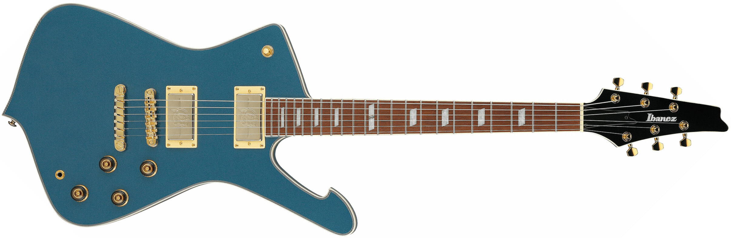 Ibanez Ic420 Abm Iceman 2h Ht Jat - Antique Blue Metallic - Guitare Électrique RÉtro Rock - Main picture