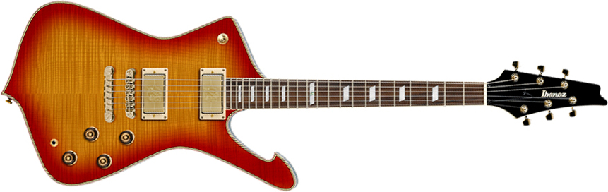 Ibanez Ic420fm Crs Iceman 2h Ht Jat - Cherry Sunburst - Guitare Électrique RÉtro Rock - Main picture