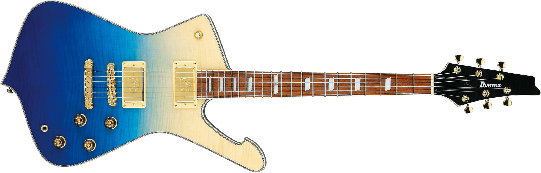 Ibanez Ic420fm Tbg Iceman 2h Ht Jat - Transparent Blue Gradation - Guitare Électrique Forme Str - Main picture