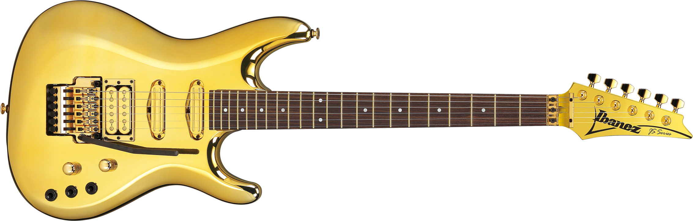 Ibanez Joe Satriani Js2gd Jap Signature 2h Dimarzio Fr Rw - Gold - Guitare Électrique Forme Str - Main picture