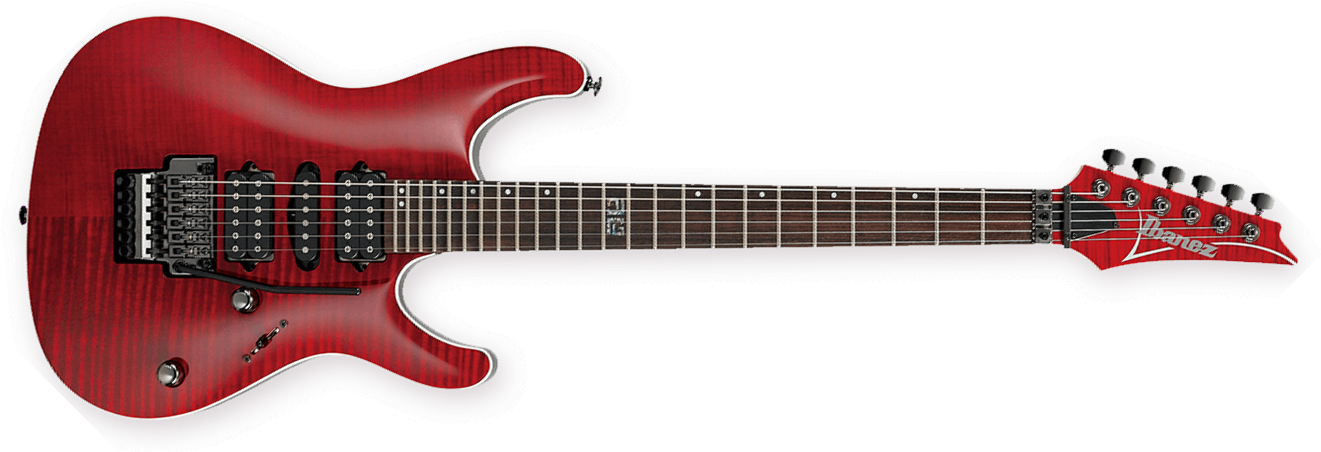 Ibanez Kiko Loureiro Kiko100 Trr Prestige Jap Signature Hsh Fr Rw - Transparent Red Ruby - Guitare Électrique Forme Str - Main picture