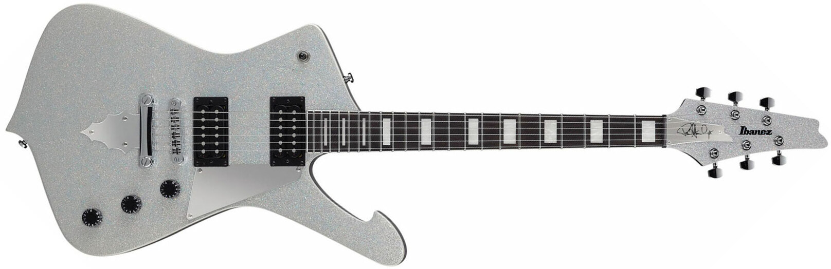 Ibanez Paul Stanley Ps60 Ssl Signature Hh Ht Pur - Silver Sparkle - Guitare Électrique MÉtal - Main picture