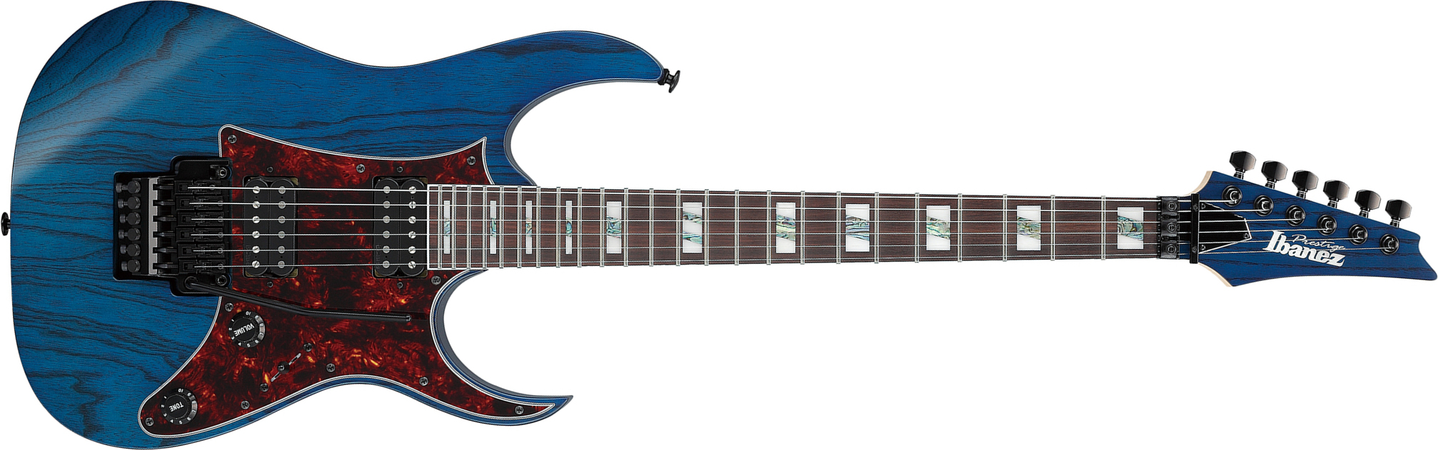 Ibanez Rg653dx Tdf Prestige Jap 2h Rw - Transparent Deep Blue Flat - Guitare Électrique Forme Str - Main picture