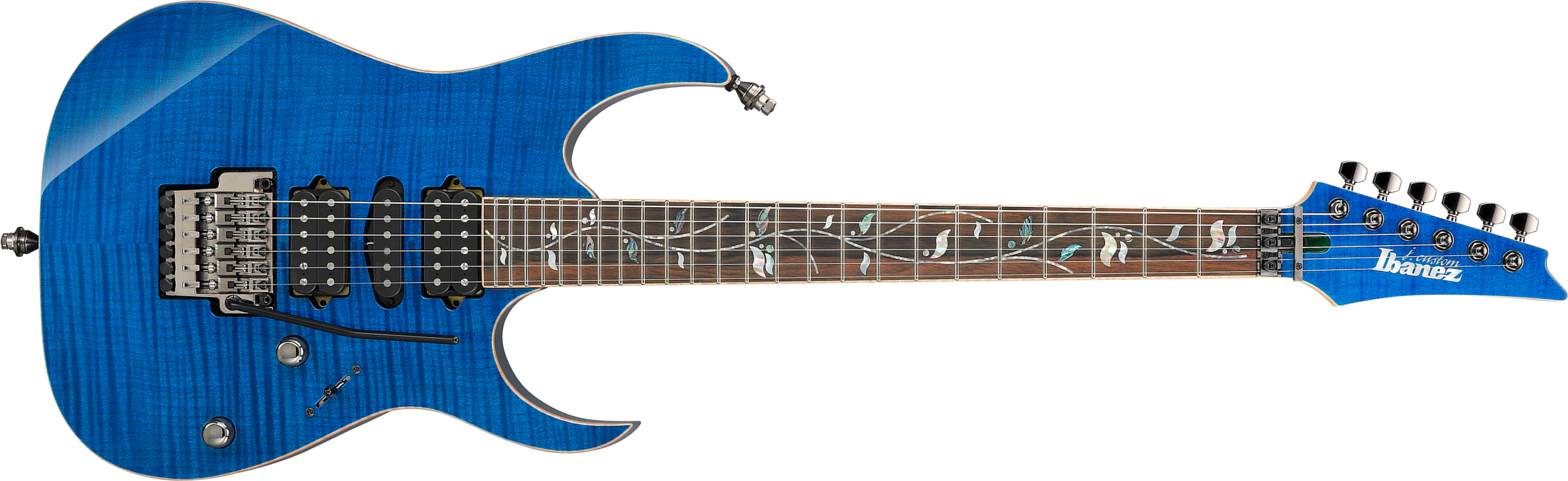 Ibanez Rg8570 Bre J.custom Jap Hsh Dimarzio Fr Eb - Royal Blue Sapphire - Guitare Électrique Forme Str - Main picture