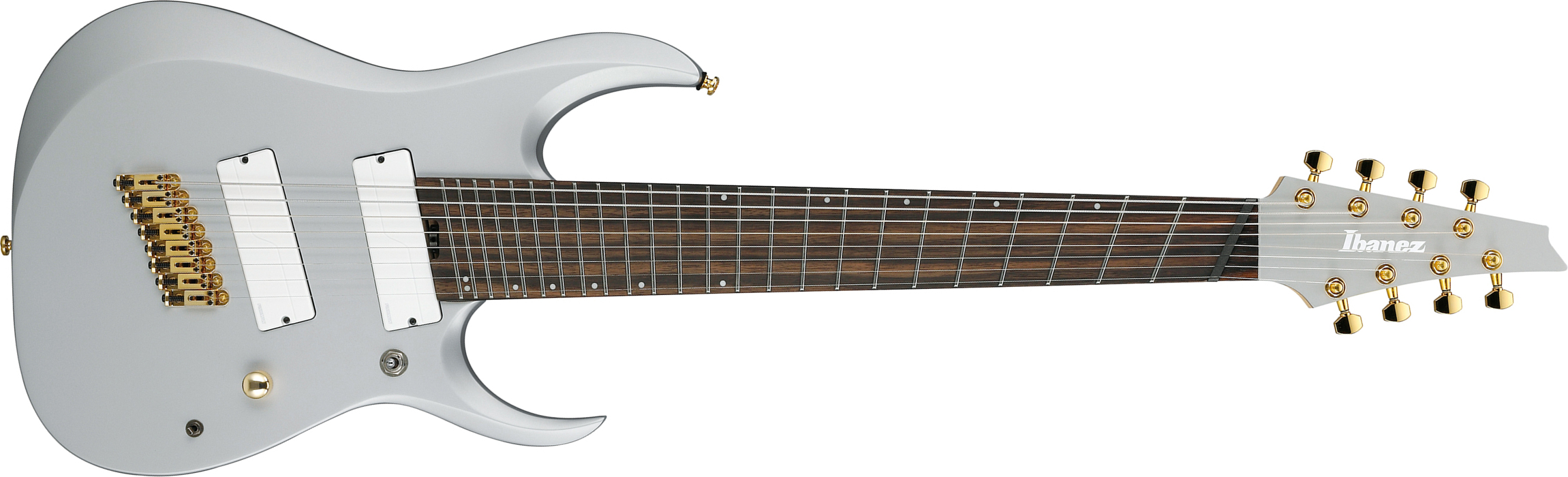 Ibanez Rgdms8 Csm Axe Design Lab 8c Multiscale 2h Fishman Fluence Modern Ht Eb - Classic Silver Matte - Guitare Électrique 8 Et 9 Cordes - Main pictur
