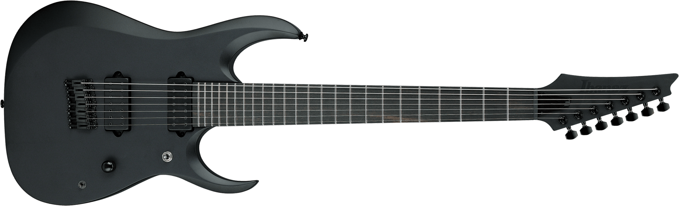 Ibanez Rgdrb71 Bkf Iron Label 7c Baryton 2h Dimarzio Ht Eb - Black Flat - Guitare Électrique Baryton - Main picture