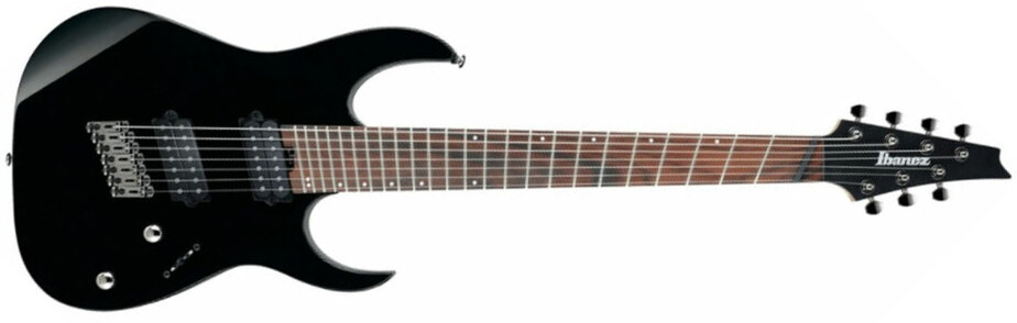 Ibanez Rgms7 Bk 7-cordes Multi-diapason Hh Ht Jat - Black - Guitare Électrique Multi-scale - Main picture