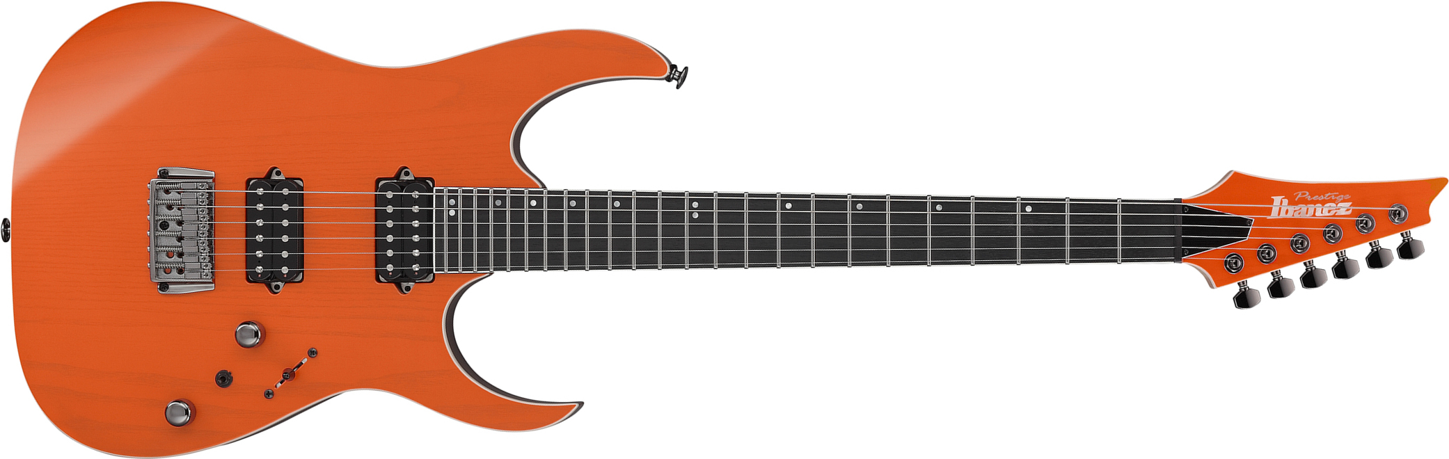 Ibanez Rgr5221r Tfr Prestige Jap 2h Bare Knuckle Ht Rw - Transparent Fluorescent Orange - Guitare Électrique Forme Str - Main picture