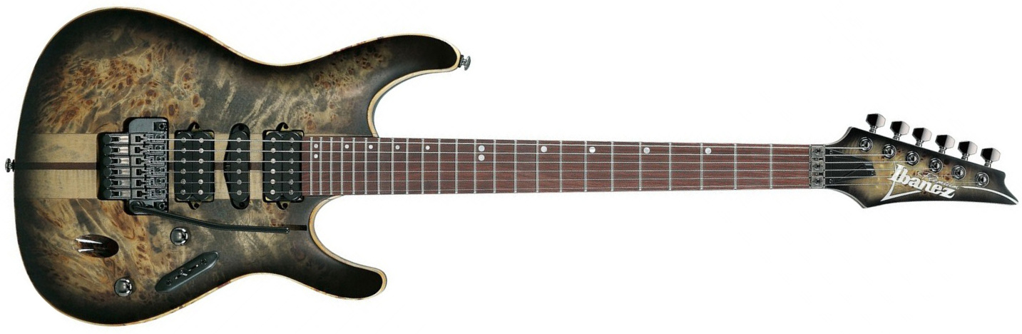 Ibanez S1070pbz Ckb Sabre Premium Hsh Dimarzio Fr Rw - Charcoal Black Burst - Guitare Électrique Forme Str - Main picture