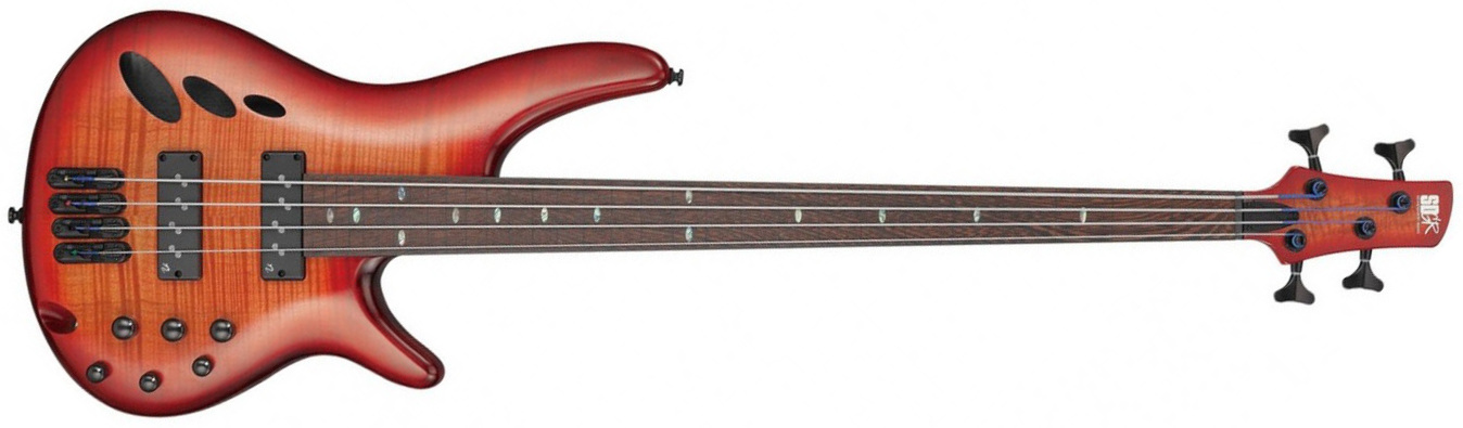 Ibanez Srd900f Fretless Workshop Active Piezo Pp - Brown Topaz Burst Low Gloss - Basse Électrique 1/2 Caisse - Main picture