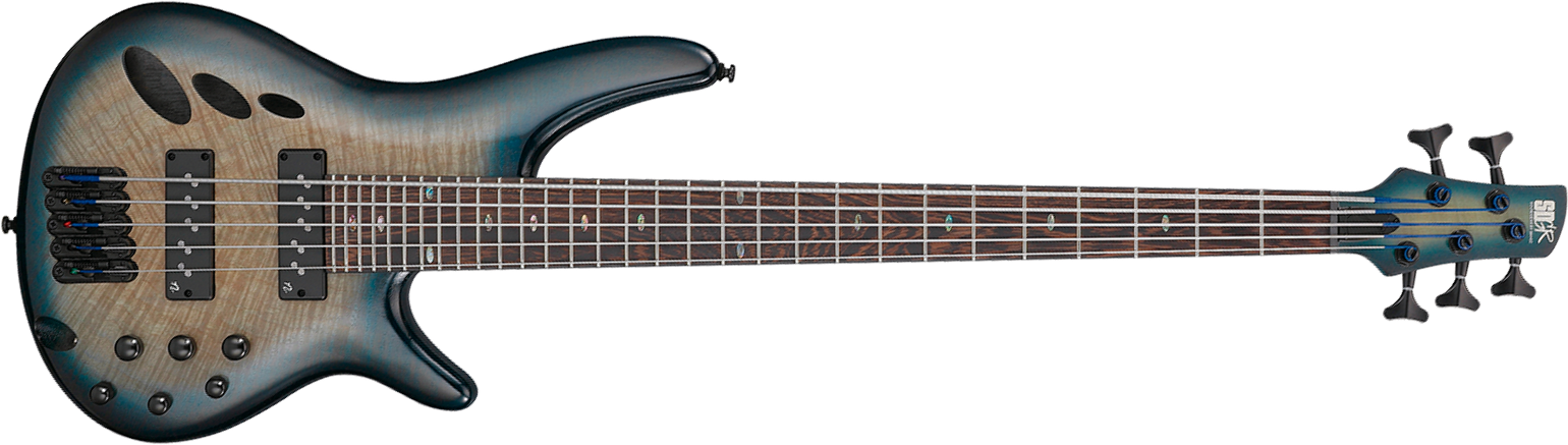 Ibanez Srd905 Ctl Workshop 5c Active Piezo Pp - Cosmic Blue Starburst Low Gloss - Basse Électrique 1/2 Caisse - Main picture
